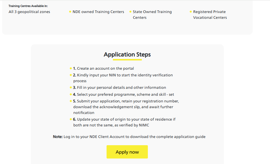 NDE Registration Portal (RHEI) screenshot 1
